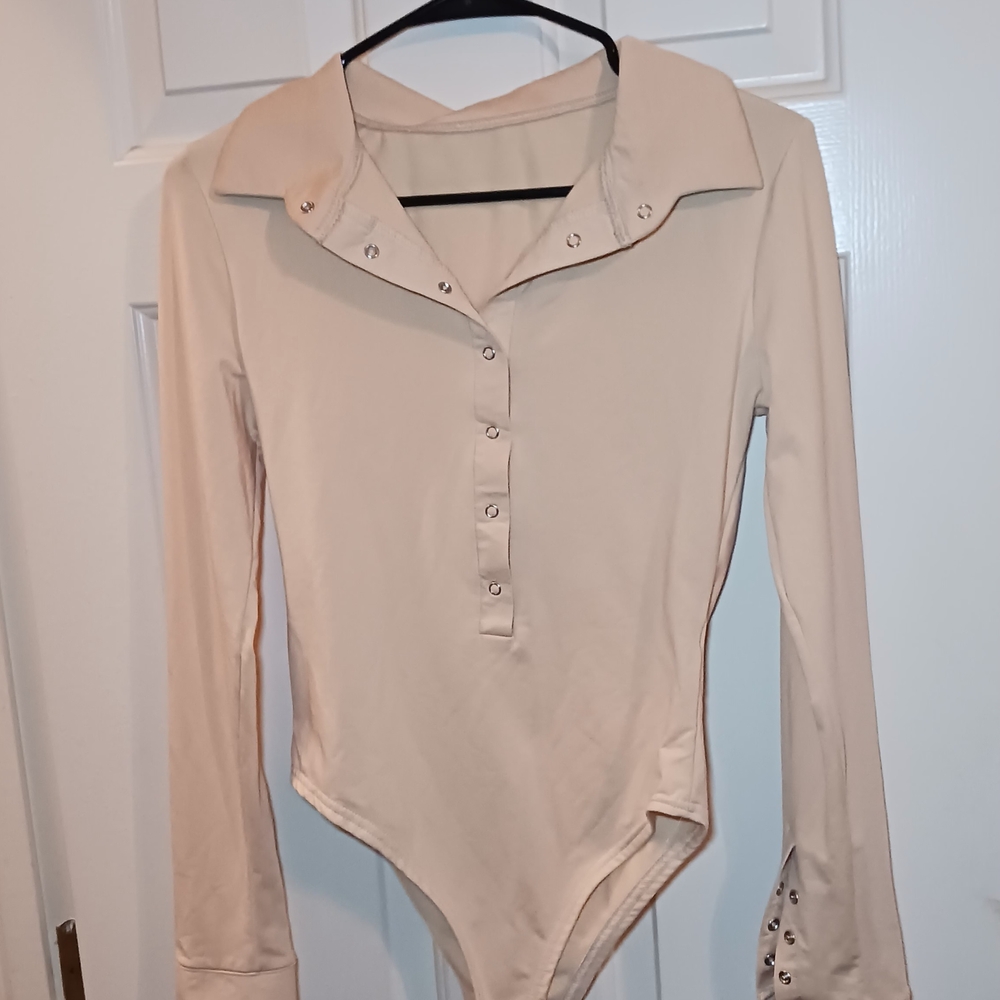 Beige Long Sleeve Bodysuit
